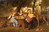 Ludwig Knaus The Birthday Party painting